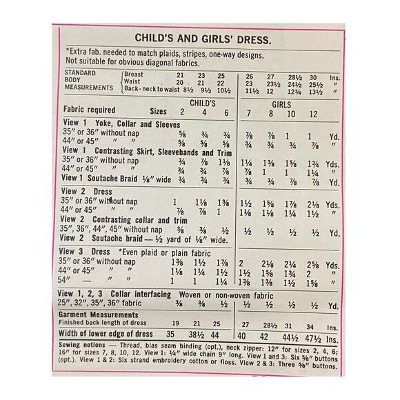 Vtg Simplicity 7924 Dress Pattern 8 Girl 1968 Variation Back Zip Collar Button - Picture 4 of 6